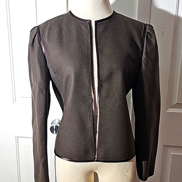 Louis Feraud design jacket, west Germany.  Size 10 virgin wool. Brown, excellent - Picture 1 of 13